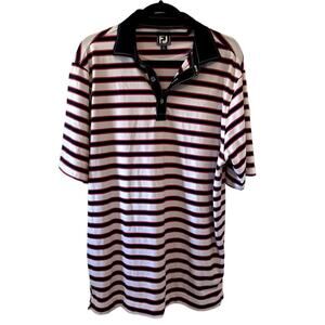 Footjoy Men's‎ Golf Polo Short Sleeve Blue Pink White Shirt Size Large